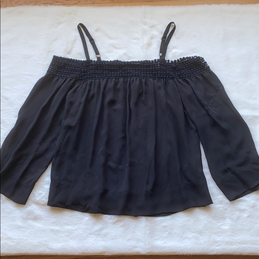 Rebecca Minkoff Black off shoulder blouse.